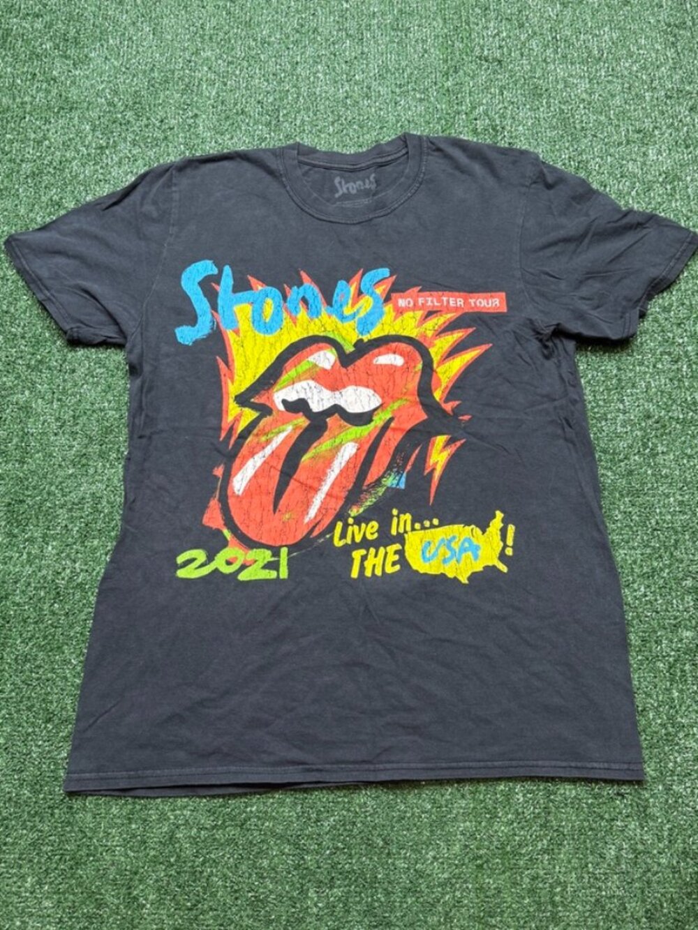 The Rolling Stones T Shirt Womens Size S Black Short Sleeve Tour Tee
